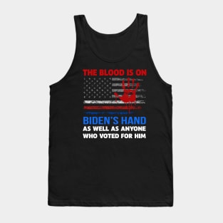 Joe Biden Has Blood On His Hands Anti Biden Bring Trump Back Retro Tank Top